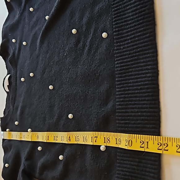 Loft, black, sweater, with faux pearls. Size S. - Picture 6 of 6